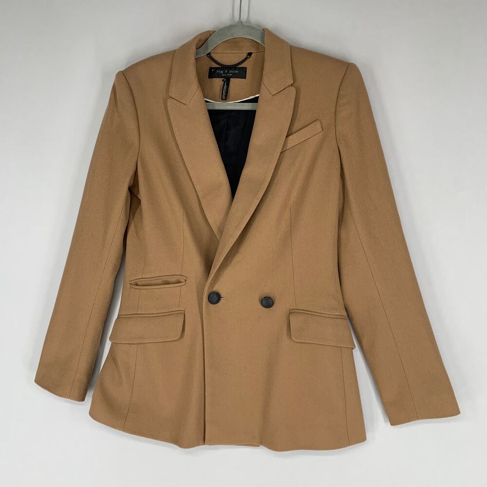 rag & bone Brown Blazer Tailored Notched Lapels